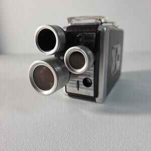 Kodak Brownie Turret f 1.9 Three-Lens 8mm Home Movie Camera c. 1960 - Untested